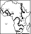 African Rivers Labeled: Outline Map Printout
