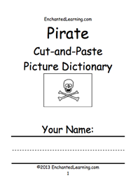 Pirate Cut-and-Paste Picture Dictionary - A Short Book to Print