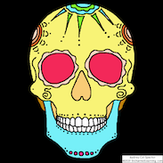 Geometric Patterns Sugar Skull - Coloring Page